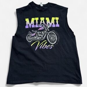 Gildan “Miami Vibes” Graphic Muscle Tee